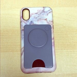 iPhone X case with attached Popsocket Wallet